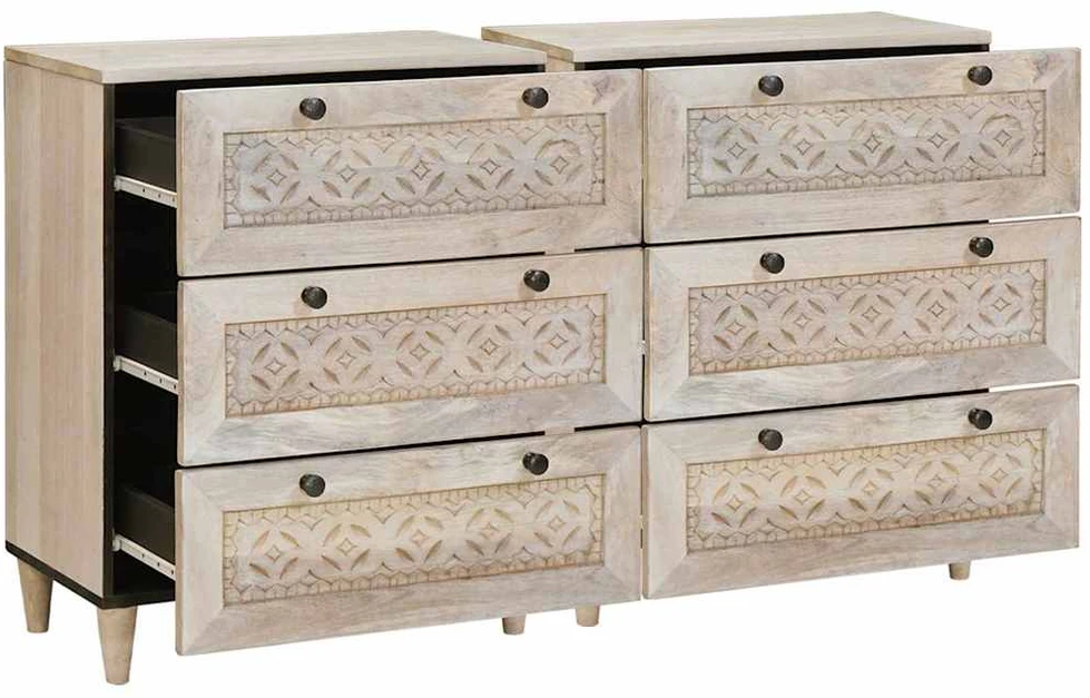 Kabalas 2 vnt. 120 x 33,5 x 75 cm mango medienos masyvas Balta