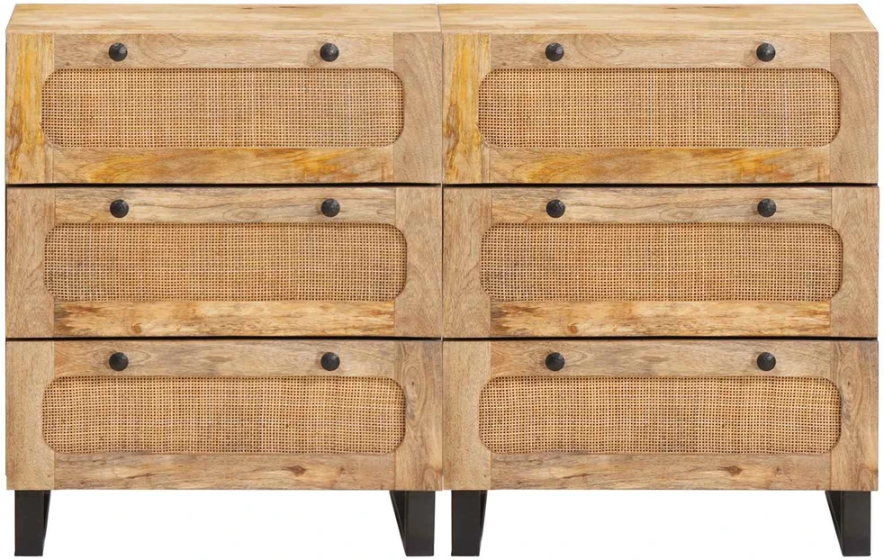 Kabalas 2 vnt. 60 x 33 x 75 cm Kietas mango medis Ruda
