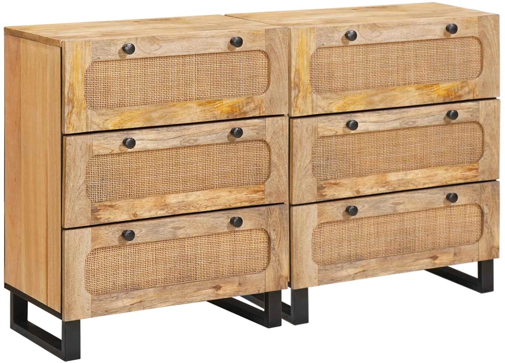 Kabalas 2 vnt. 60 x 33 x 75 cm Kietas mango medis Ruda