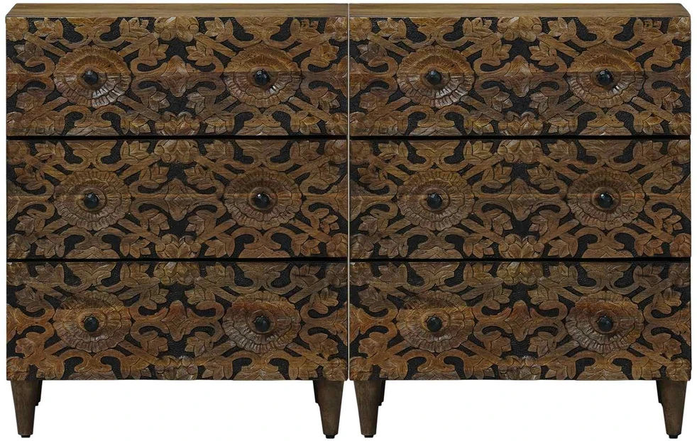 Kabalas 2 vnt. 60 x 33,5 x 75 cm Kietas mango medis Ruda