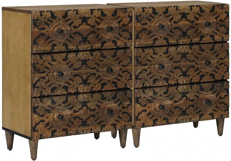 Kabalas 2 vnt. 60 x 33,5 x 75 cm Kietas mango medis Ruda
