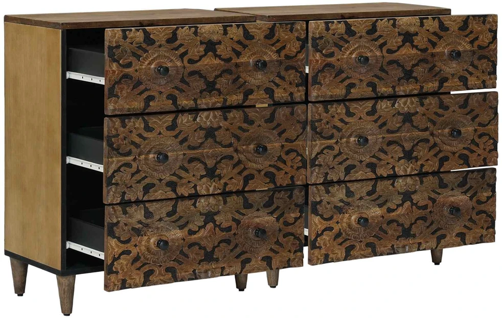 Kabalas 2 vnt. 60 x 33,5 x 75 cm Kietas mango medis Ruda