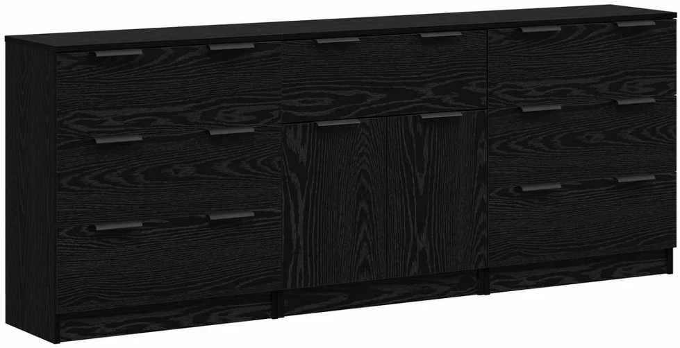 Kabalas 3 vnt. Juodas ąžuolas 181 x 30 x 70 cm Apdirbta mediena