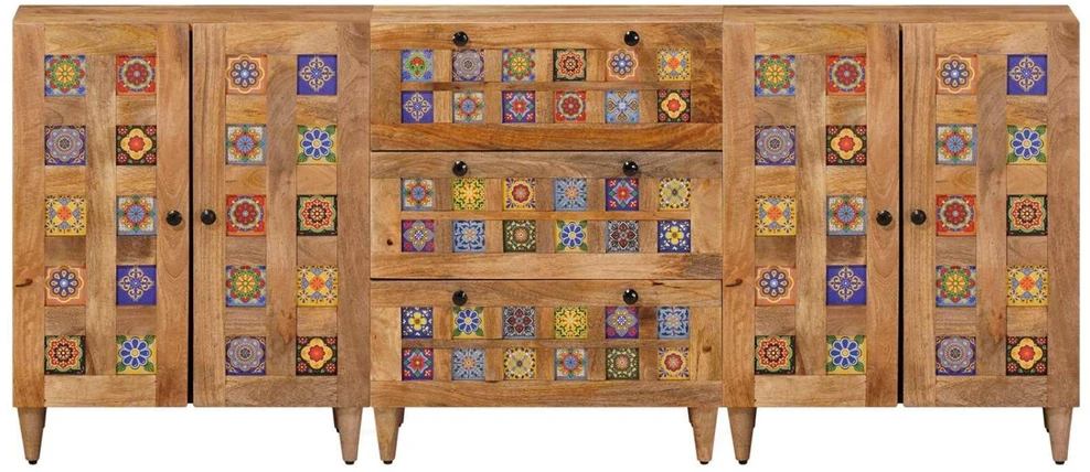 Kabalas 3 vnt. 60 x 33,5 x 75 cm Kietas mango medis Natūrali