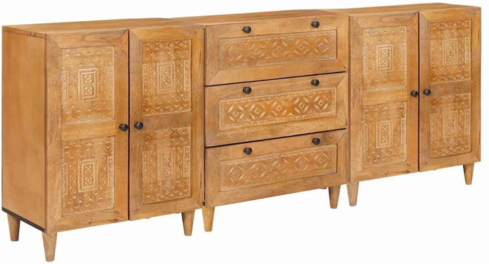 Kabalas 3 vnt. 180 x 33,5 x 75 cm mango medienos masyvas Ruda