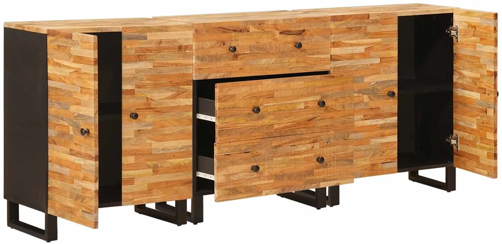 Kabalas 3 vnt. 60 x 33 x 75 cm Kietas mango medis Ruda