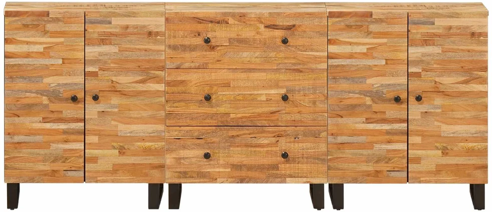 Kabalas 3 vnt. 60 x 33 x 75 cm Kietas mango medis Ruda