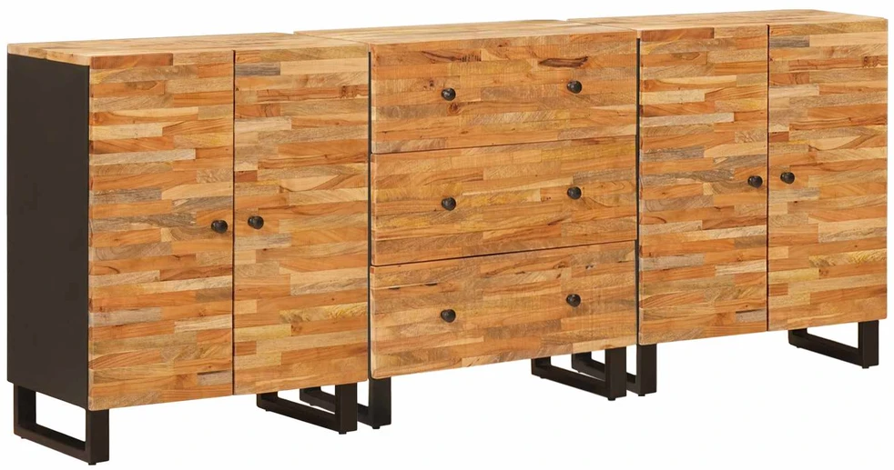 Kabalas 3 vnt. 60 x 33 x 75 cm Kietas mango medis Ruda