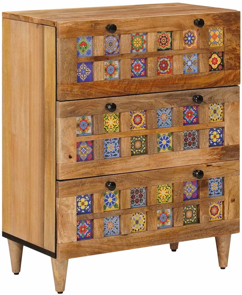 Kabalas 3 vnt. 60 x 33,5 x 75 cm Kietas mango medis Natūrali