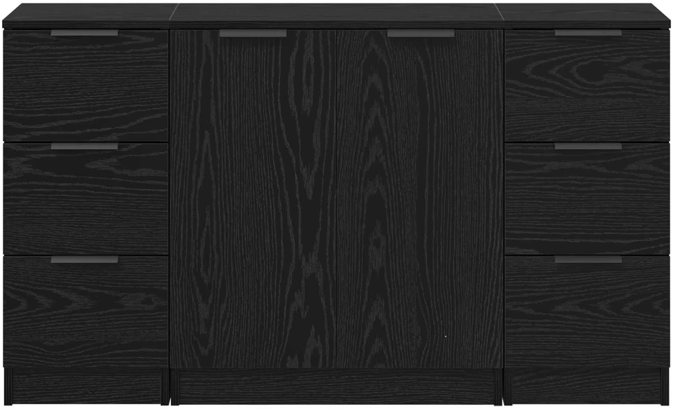 Kabalas 3 vnt. Juodas ąžuolas 121 x 30 x 70 cm Apdirbta mediena