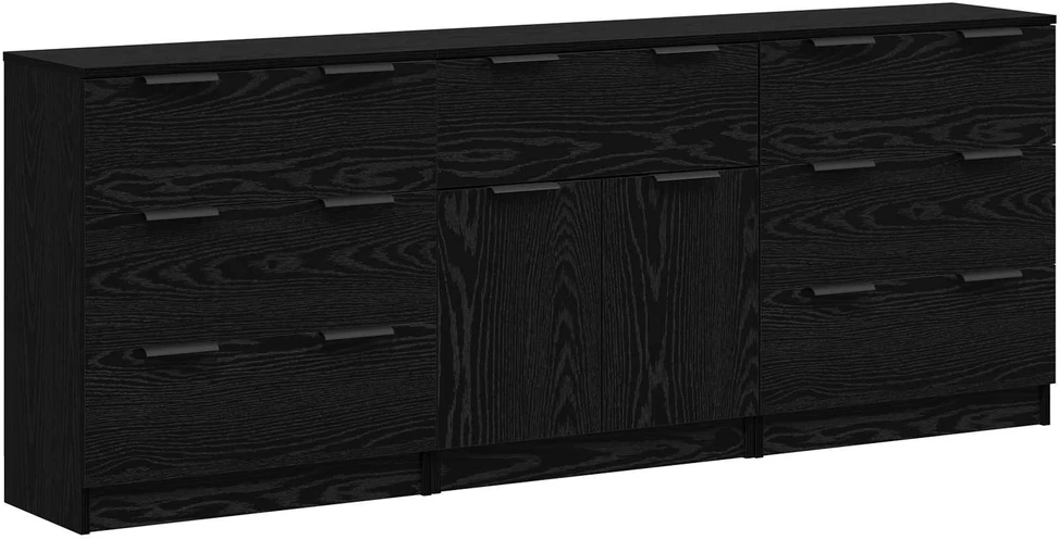 Kabalas 3 vnt. Juodas ąžuolas 181 x 30 x 70 cm Apdirbta mediena