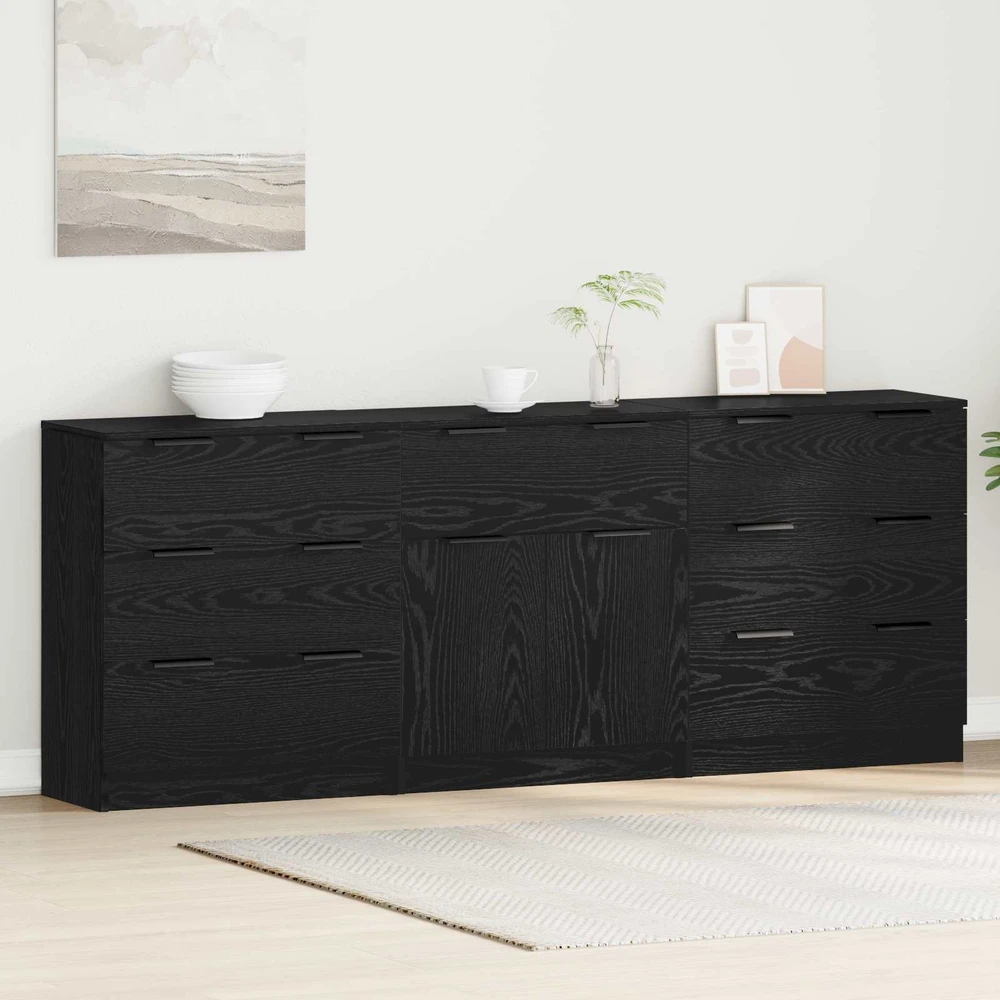 Kabalas 3 vnt. Juodas ąžuolas 181 x 30 x 70 cm Apdirbta mediena
