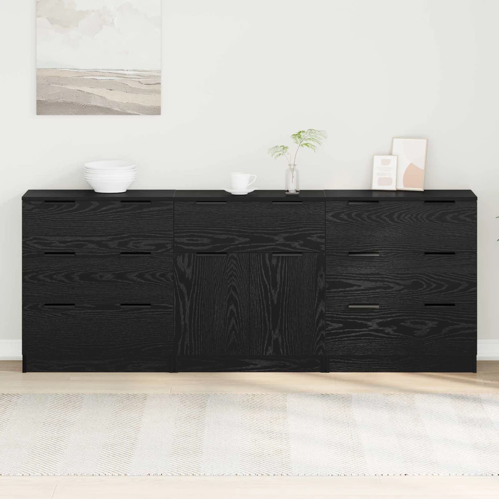 Kabalas 3 vnt. Juodas ąžuolas 181 x 30 x 70 cm Apdirbta mediena