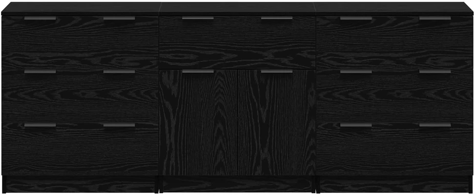 Kabalas 3 vnt. Juodas ąžuolas 181 x 30 x 70 cm Apdirbta mediena