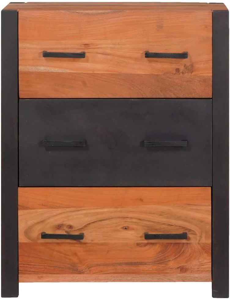 Kabalas 3 vnt. Ruda 110 x 30 x 75 cm Kietos akacijos mediena