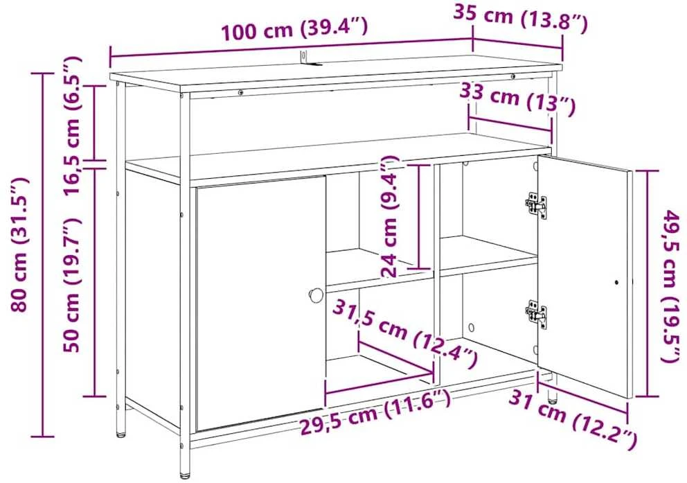 Kabalas Amatininkų ąžuolas 100 x 35 x 80 cm Apdirbta mediena