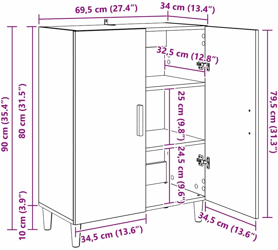 Kabalas Amatininkų ąžuolas 70 x 34 x 90 cm Apdirbta mediena