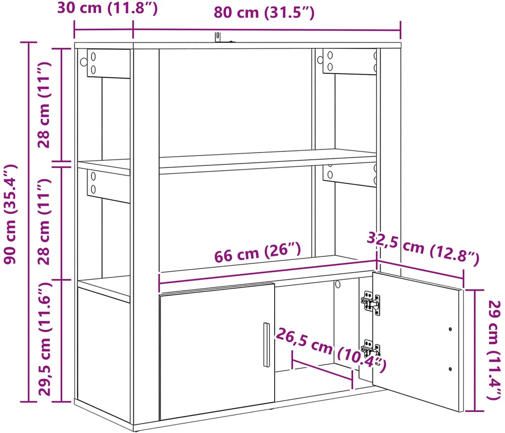 Kabalas artisano ąžuolo 30 x 80 x 90 cm Apdirbta mediena