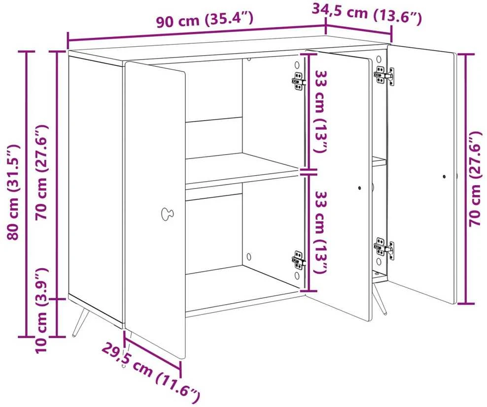 Kabalas Artisano ąžuolo 89 x 34,5 x 80 cm Apdirbta mediena
