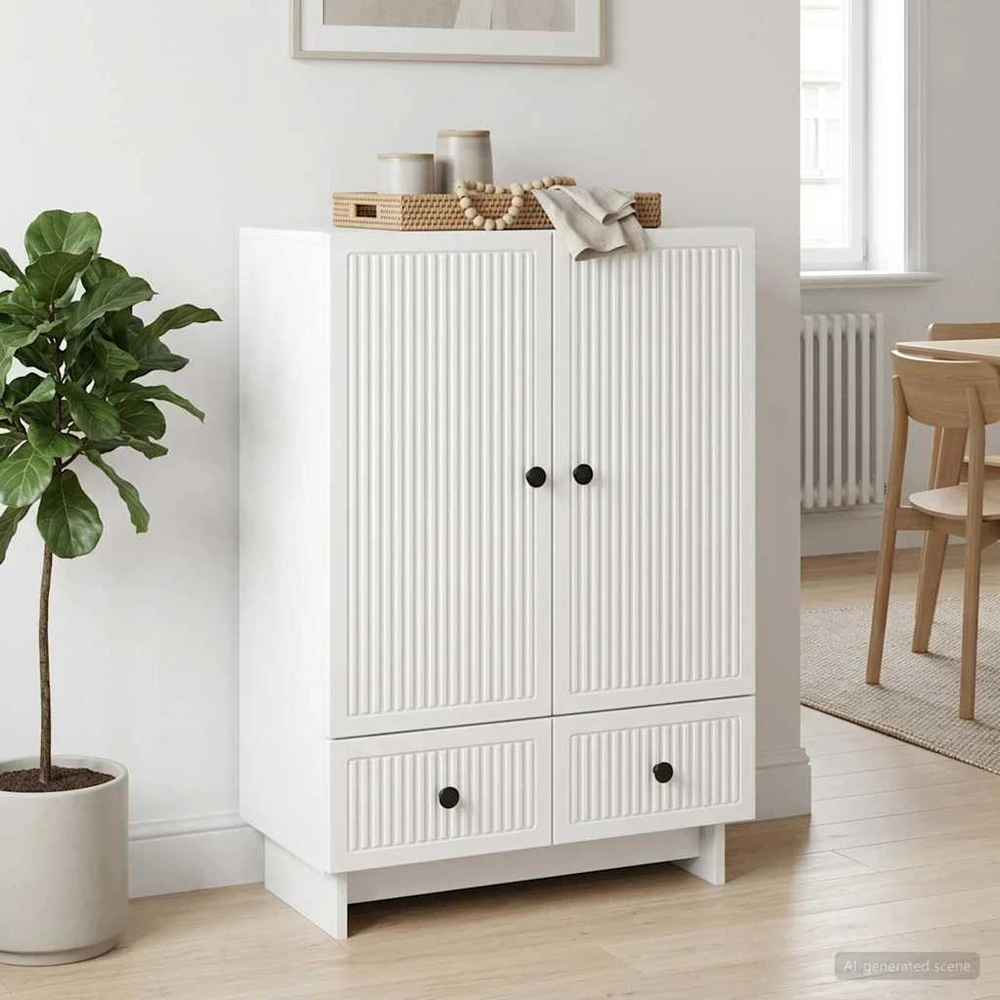 Kabalas Aukšto Blizgesio Baltas 66 x 34,5 x 95 cm