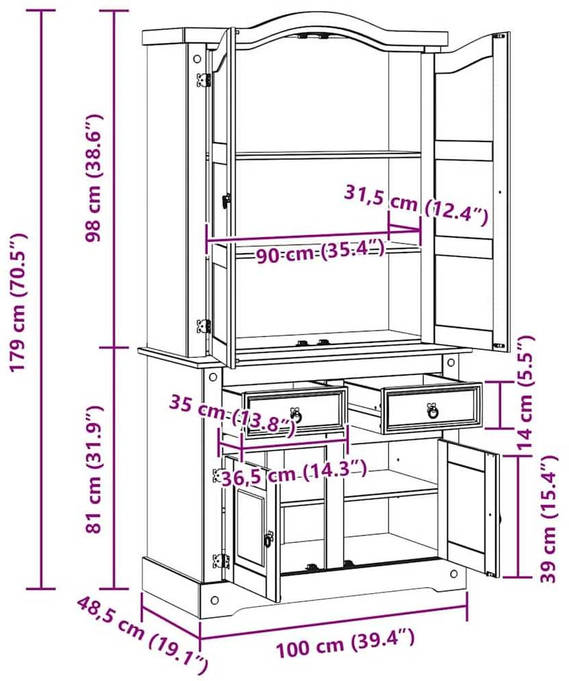 Kabalas CORONA Balta 100 x 48,5 x 179 cm Kietos pušies mediena