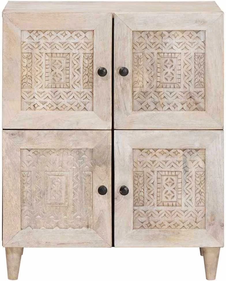 Kabalas Balta išblukinta 60 x 33 x 75 cm Kietas mango medis