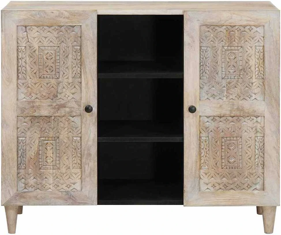 Kabalas Balta išblukinta 90 x 33 x 75 cm Kietas mango medis