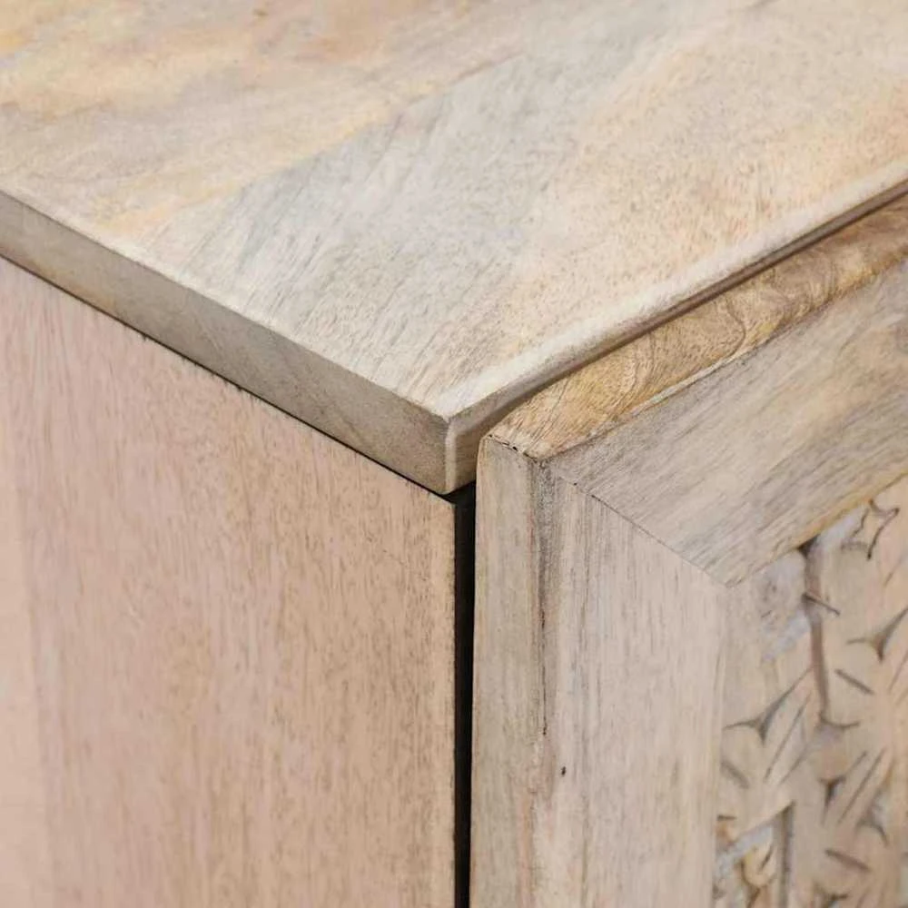 Kabalas Balta išblukinta 90 x 33 x 75 cm Kietas mango medis