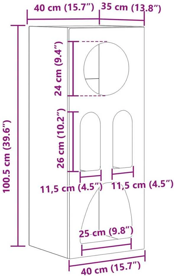 Kabalas ELST Balta 40 x 35 x 100.5 cm Apdirbta mediena