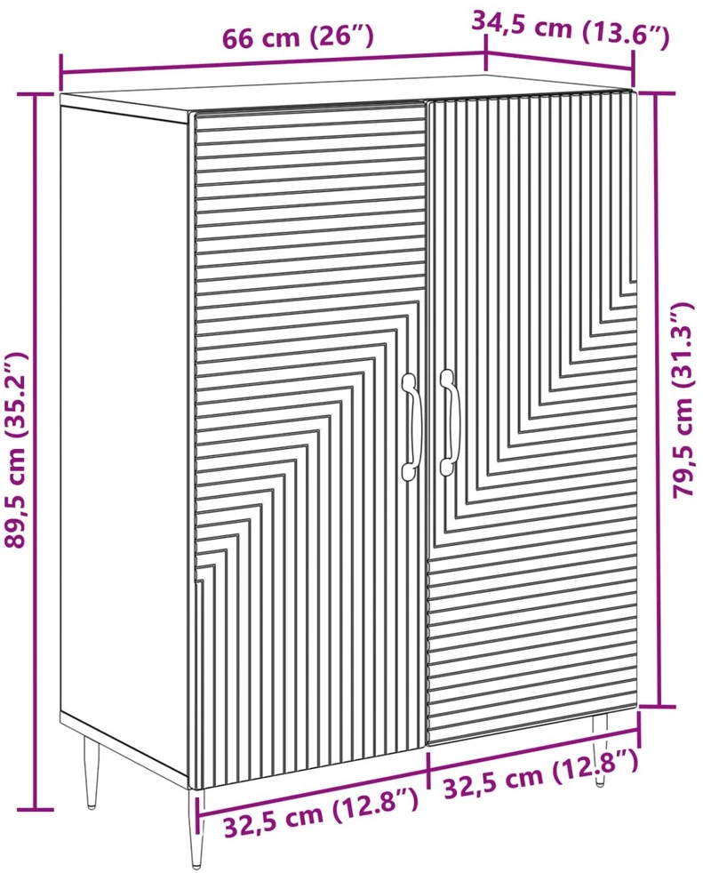 Kabalas Balta 66 x 34,5 x 89,5 cm Apdirbta mediena