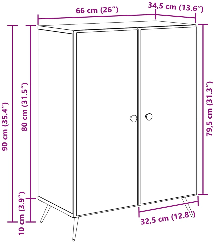 Kabalas Balta 66 x 34,5 x 90 cm Apdirbta mediena