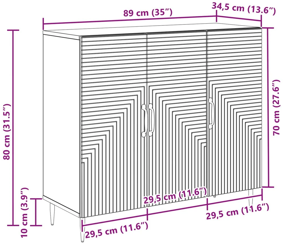 Kabalas Balta 89 x 34,5 x 80 cm Apdirbta mediena