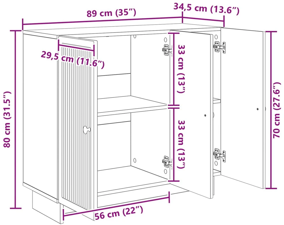 Kabalas Balta 89 x 34,5 x 80 cm Apdirbta mediena