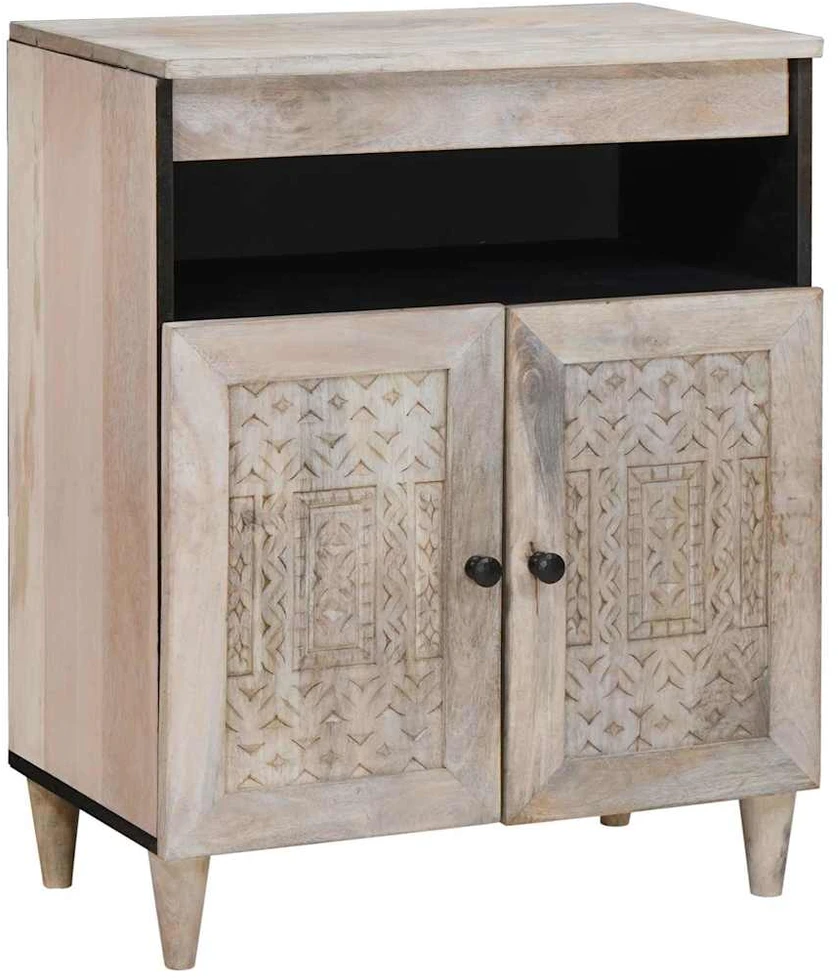 Kabalas Balta išblukinta 60 x 33 x 75 cm Kietas mango medis