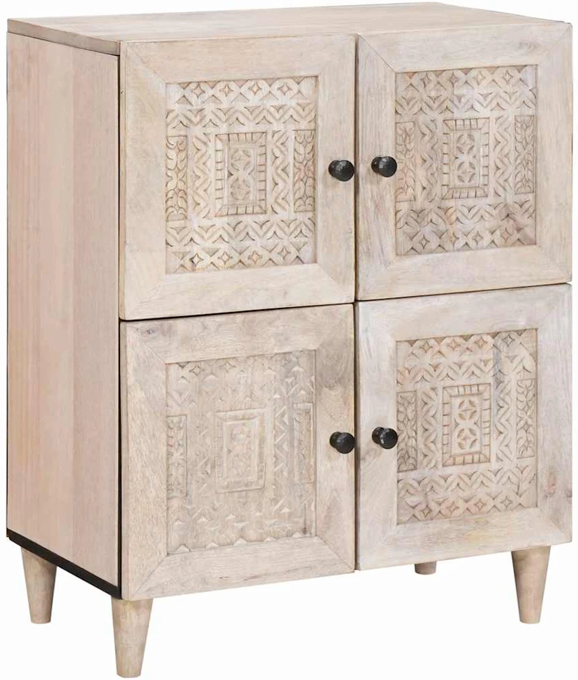 Kabalas Balta išblukinta 60 x 33 x 75 cm Kietas mango medis