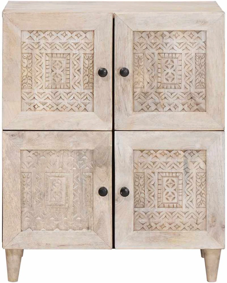 Kabalas Balta išblukinta 60 x 33 x 75 cm Kietas mango medis