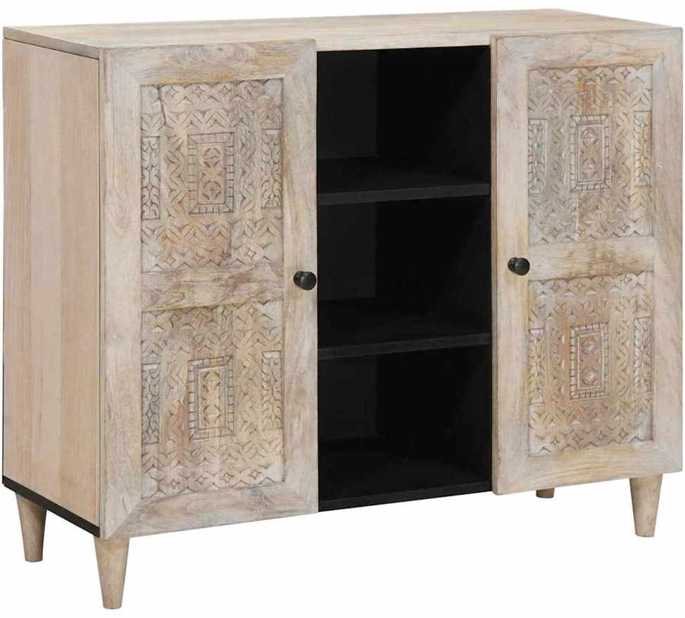 Kabalas Balta išblukinta 90 x 33 x 75 cm Kietas mango medis