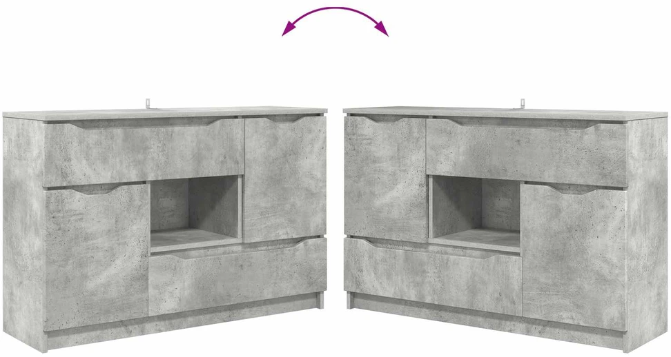 Kabalas Betono pilka 100 x 30 x 65,6 Apdirbta mediena