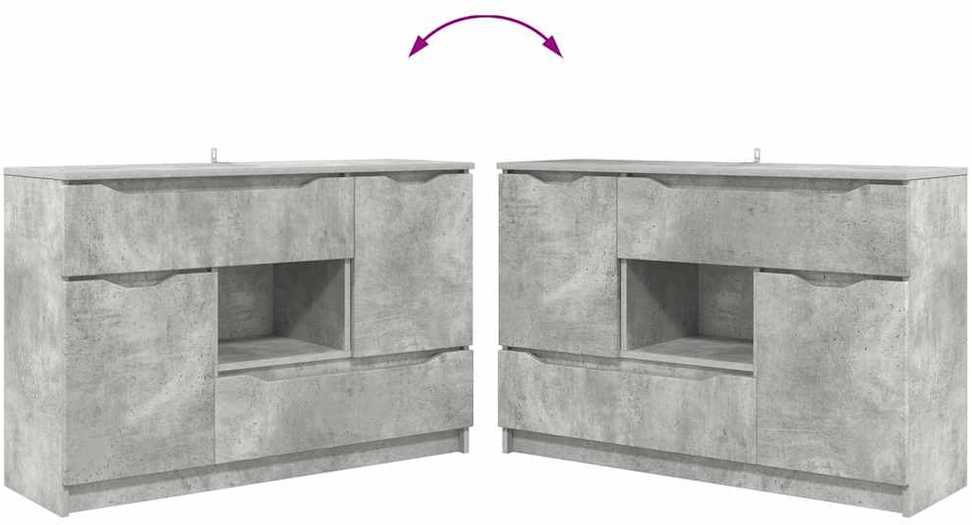 Kabalas Betono pilka 100 x 30 x 65,6 Apdirbta mediena