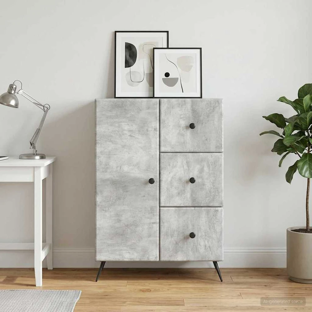 Kabalas Betono pilka 66 x 34,5 x 90 cm Apdirbta mediena