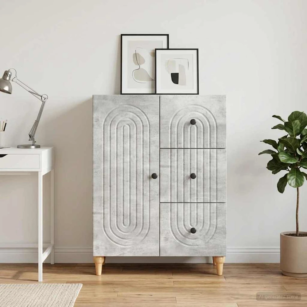 Kabalas Betono pilka 66 x 34,5 x 90 cm Apdirbta mediena