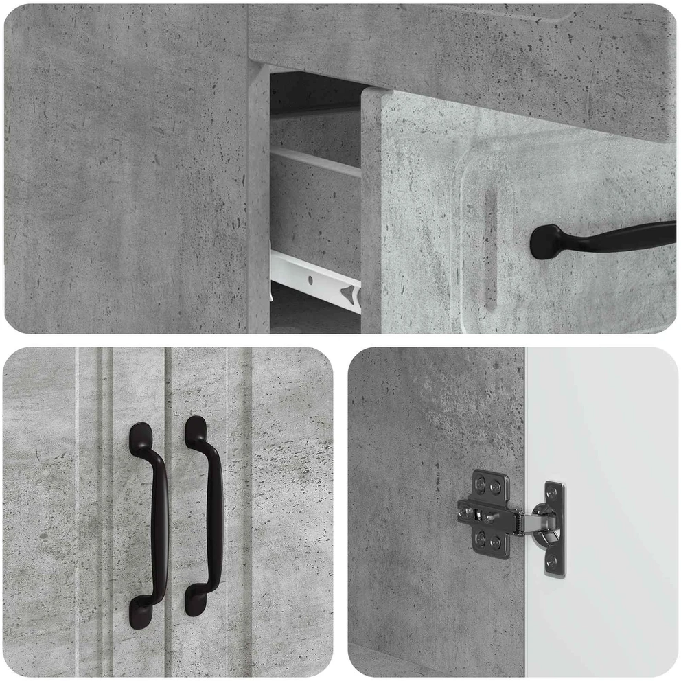 Kabalas Betono pilka 66 x 34,5 x 92 cm Apdirbta mediena
