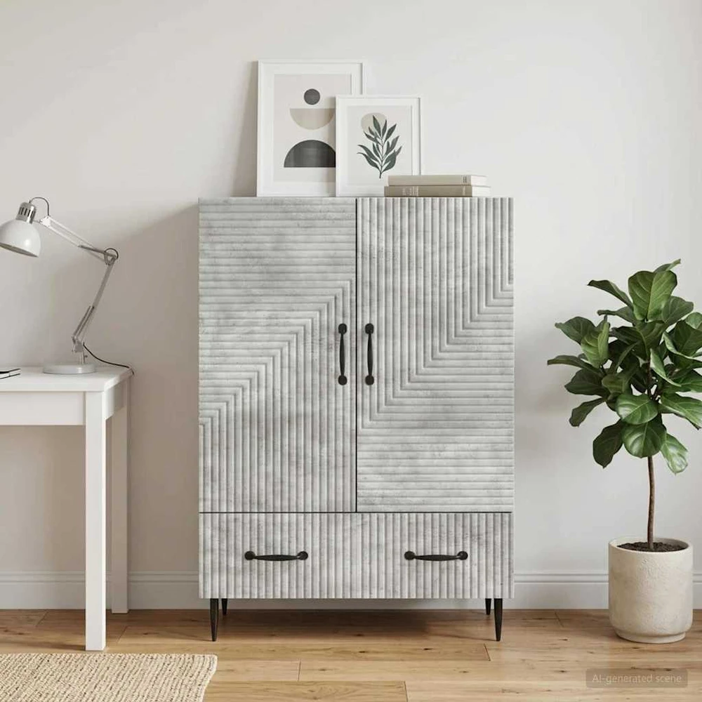 Kabalas Betono pilka 66 x 34,5 x 95 cm Apdirbta mediena