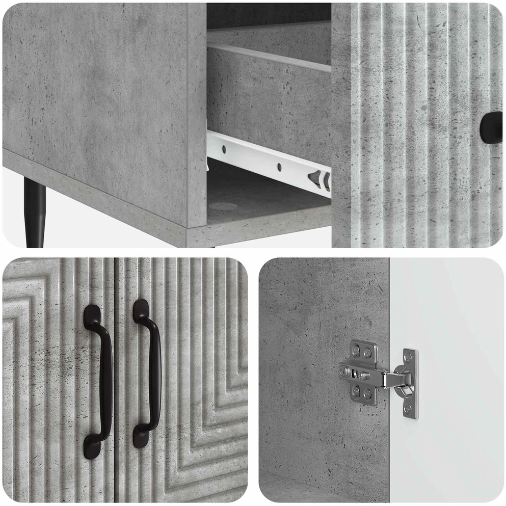 Kabalas Betono pilka 66 x 34,5 x 95 cm Apdirbta mediena