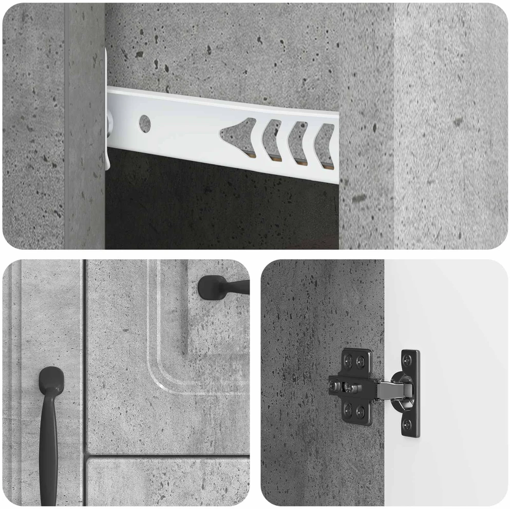 Kabalas Betono pilka 89 x 34,5 x 57 cm Apdirbta mediena