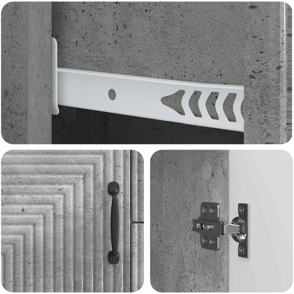 Kabalas Betono pilka 89 x 34,5 x 60 cm Apdirbta mediena