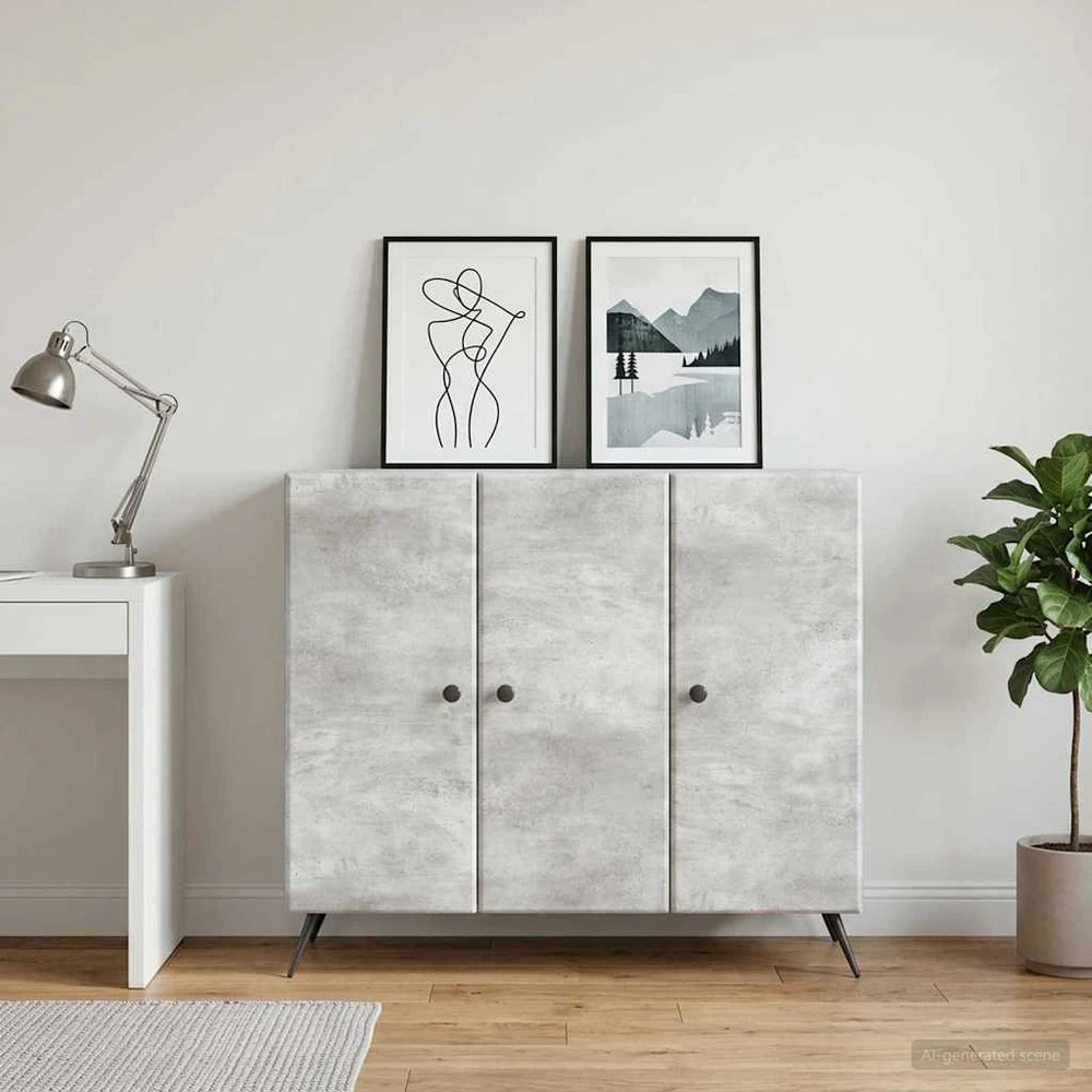 Kabalas Betono pilka 89 x 34,5 x 80 cm Apdirbta mediena