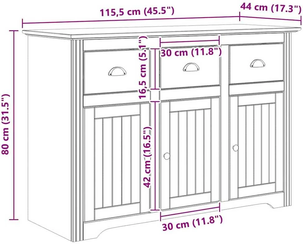 Kabalas BODO Medus ruda 115,5 x 44 x 80 cm Apdirbta mediena