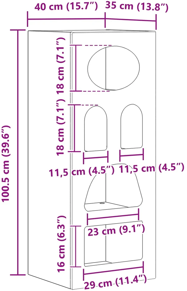 Kabalas ELST Balta 40 x 35 x 100,5 cm Apdirbta mediena