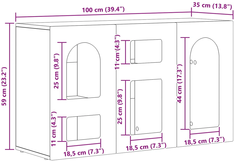 Kabalas ELST Pilkas Sonoma 100 x 35 x 59 cm Apdirbta mediena
